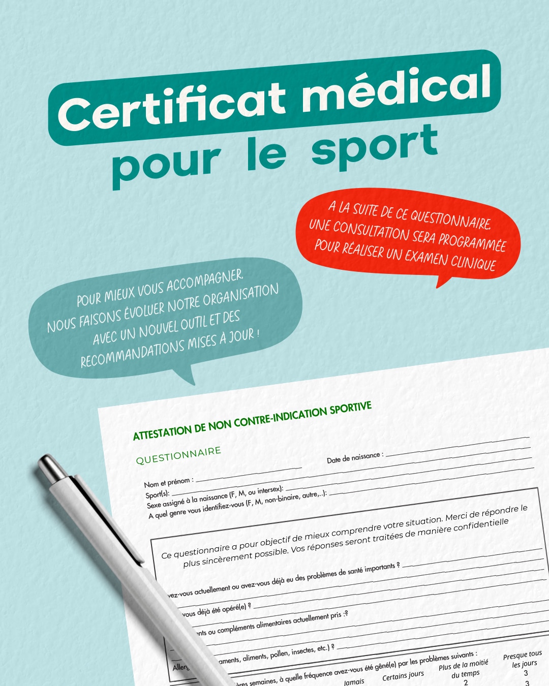 Certificat de non contre-indication au sport